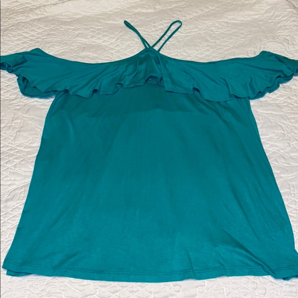 Green Ruffle Sleeve Top